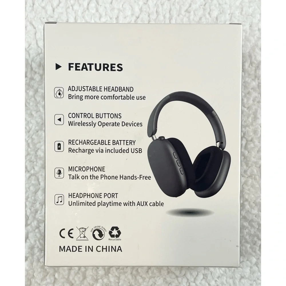 (NIB) Silver Wireless Over-The-Ear Headphones - Picture 4 of 9